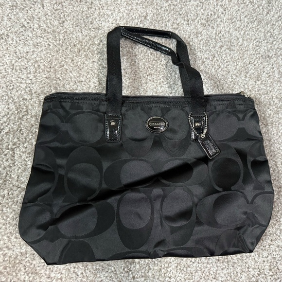 Coach Black Signature Mini Tote Bag – 10” x 8”
	•	Brand: Coach - Picture 1 of 5